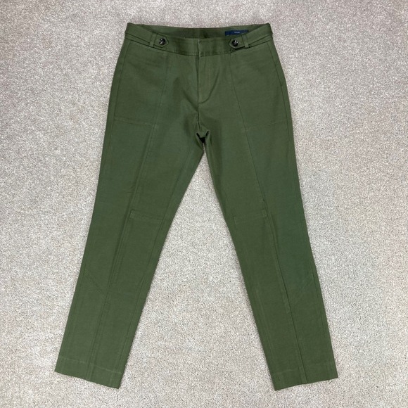 Banana Republic Sloan Utility Pants Womens 6 Olive Green Slim Fit Stretch Office - Picture 2 of 15